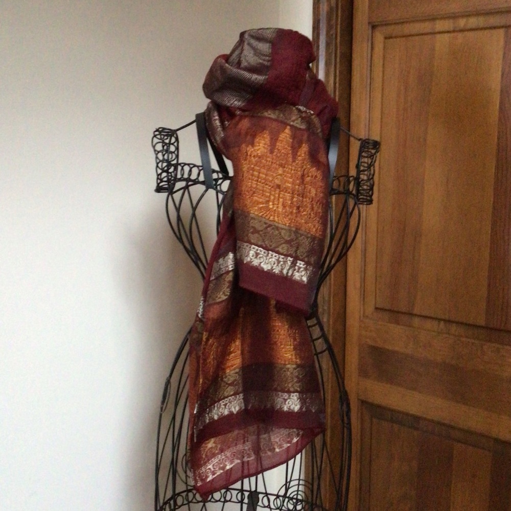 Silk scarf 64”x20”